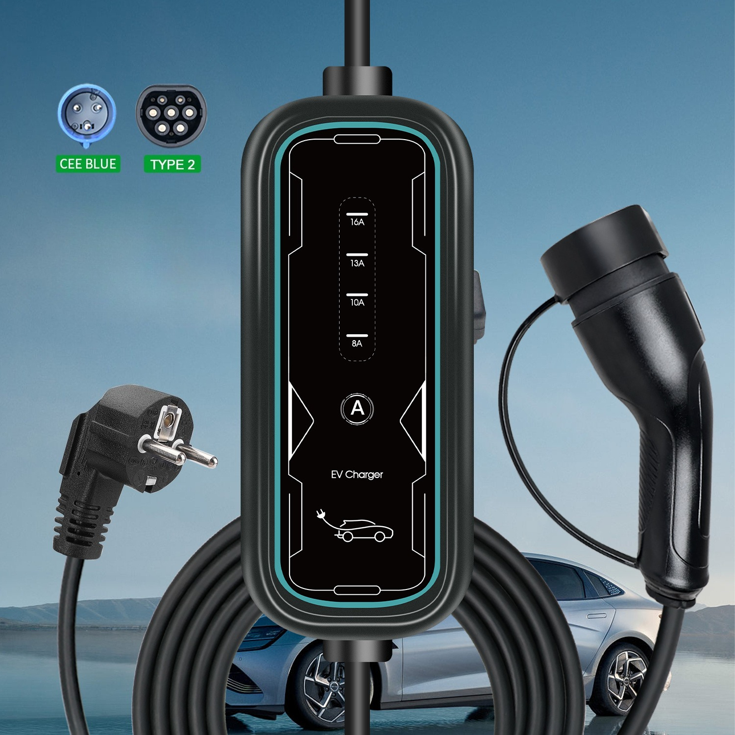   մոբայլ ev լիցքավորիչ 16a 3.5kw type 1 iec-62169   լիցքավորում էլեկտրական հիբրիդային մեքենաների համար, մալուխի ընդհանուր երկարությունը՝ 5m, առանց մարտկոցի