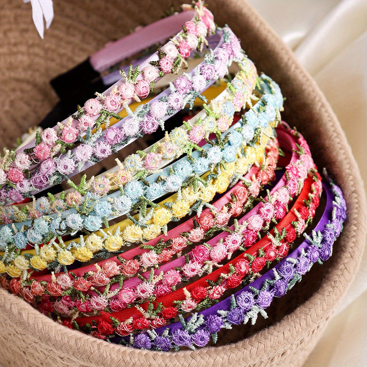 floral embroidered headband elegant cloth - Temu Oman display picture 1