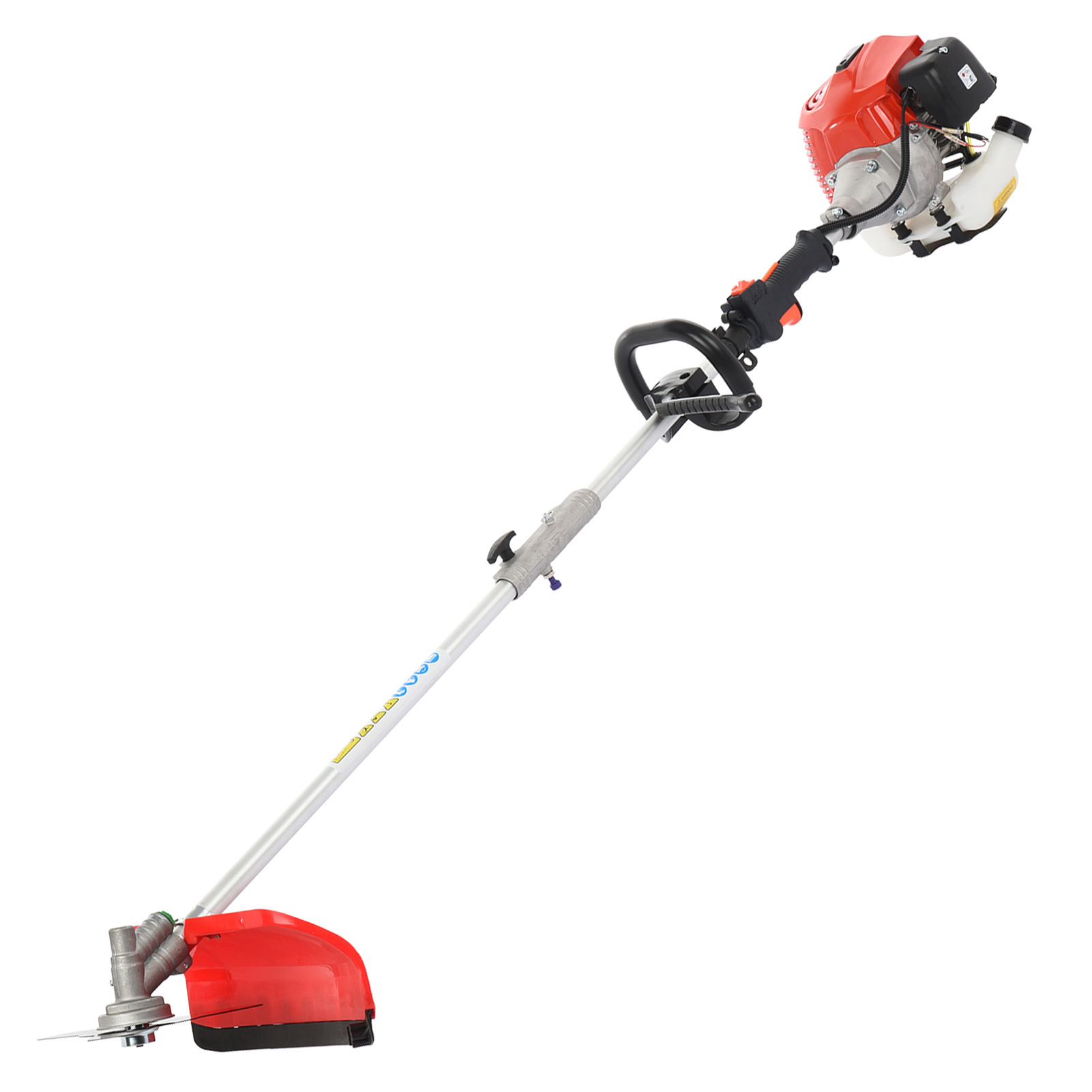 52cc heavy-duty   gas- lawn mower with  ,   lawn mower, hedge cutter, brush cutter, soil   &   - large 180.01cm width,   machine for residential & commercial use, compact storage design, handlebar & features, ideal for lawns, hedges, brush, soil, and trenching Product details 2
