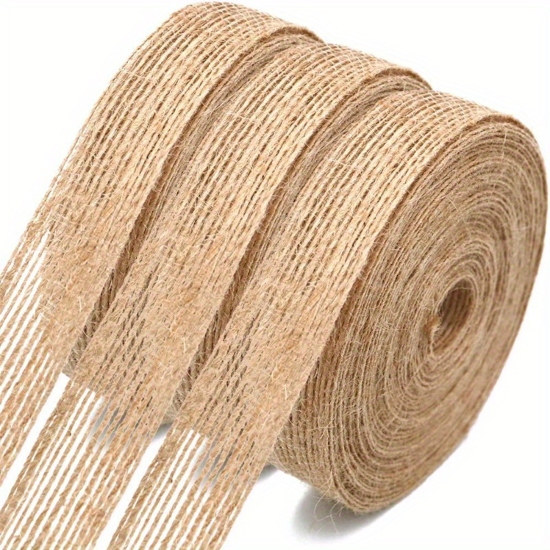 5 rolls natural jute burlap ribbon for gift wrapping 2cm wide rustic hessian craft ribbon 50m per roll durable for weddings birthdays holidays christmas ribbon for gift wrapping