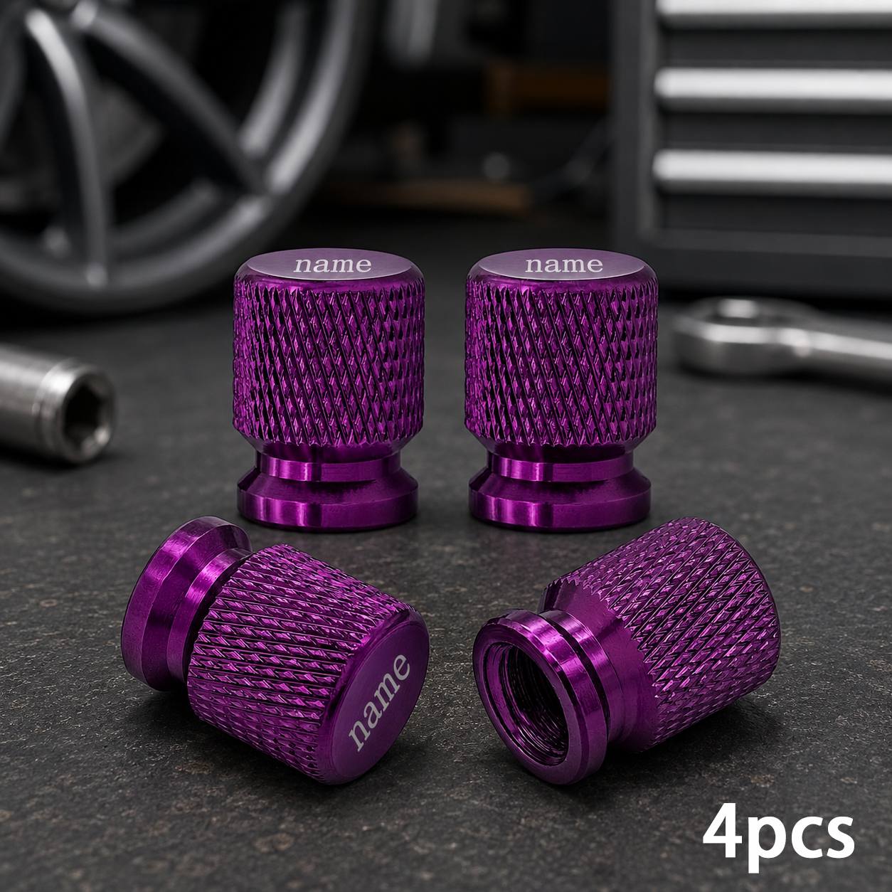 TEMU Lot de 4 bouchons-cadeaux personnalisés de différentes couleurs, bouchons adaptés aux valves de pneu, étanches