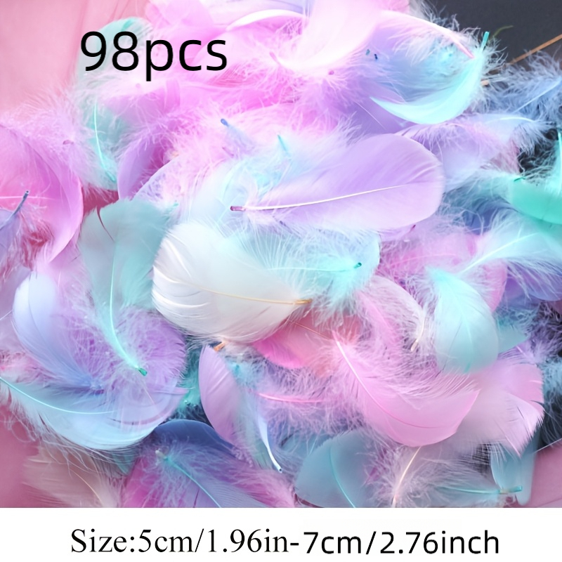 TEMU 98 piezas de plumas de , 5-7 cm, plumas decorativas hechas a , muy adecuadas para atrapasoles, , fiestas, manualidades DIY y relleno de cajas de