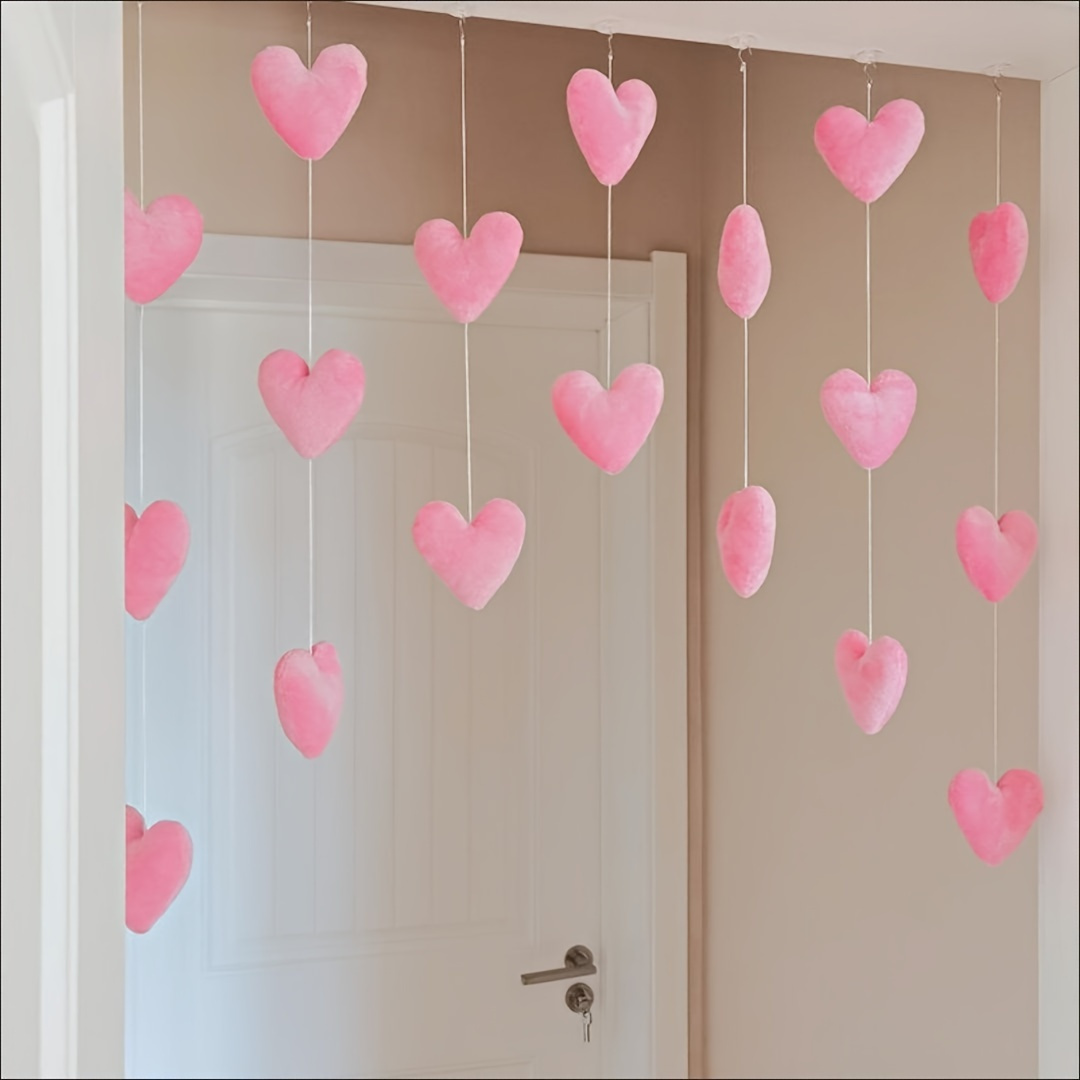 

7 Strings Of Heart-shaped, Door Hangings, Door Curtains, Cute Door Curtains, Partition Curtains, Valentine's Day Heart-shaped Hangings, Valentine's Day Gifts, Thanksgiving Christmas Party Supplies