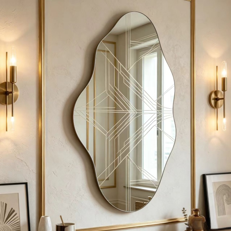 Nordic Style Irregular Cloud Wave Acrylic Wall Mirror