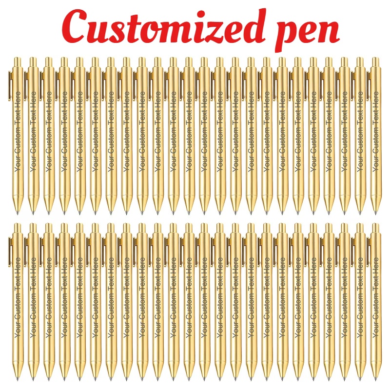 TEMU 60pcs Custom Ballpoint Pens, Support Engraving And Printing Of Name Information, Wholesale Bulk Packaging, Mix, For Office, Meetings, Training,