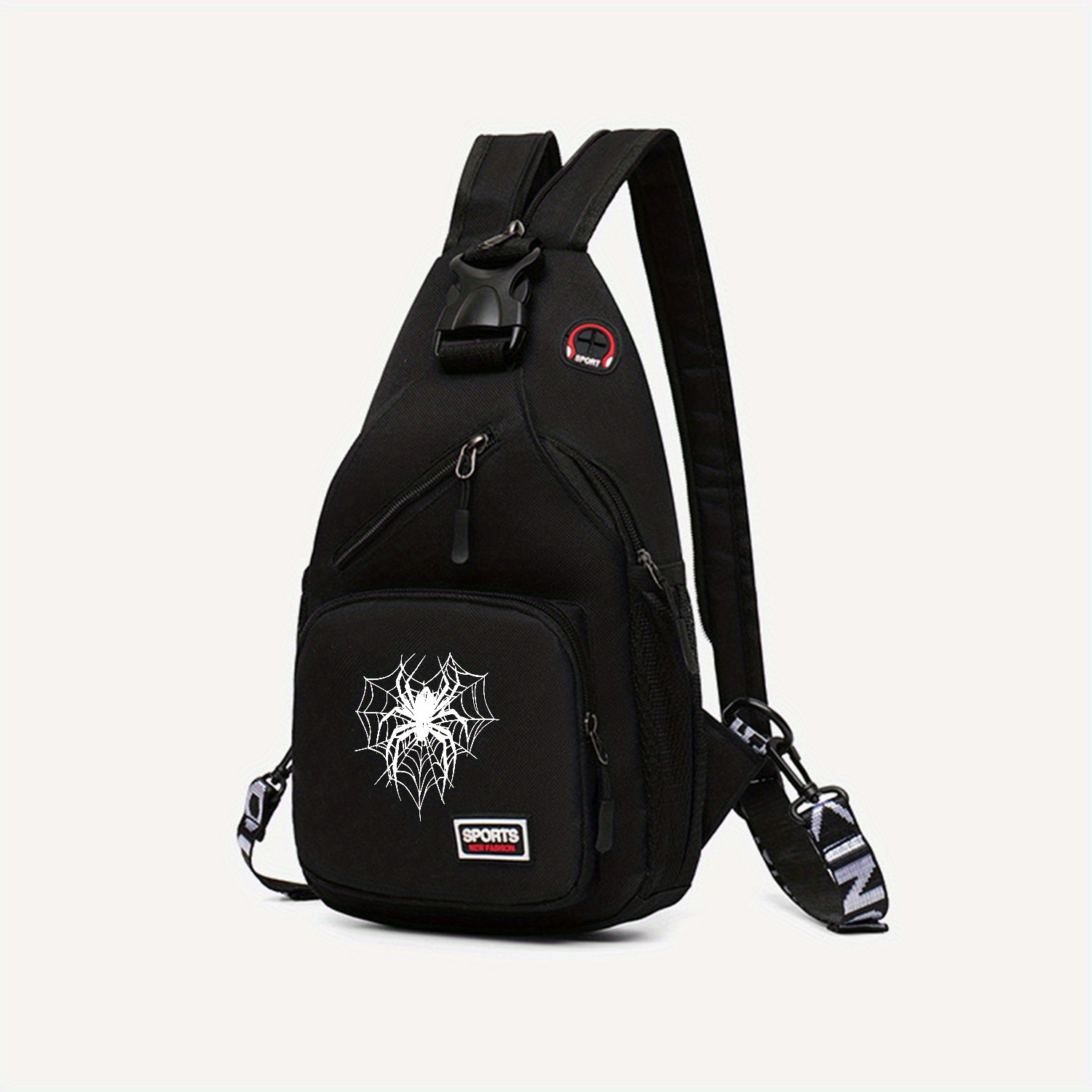 TEMU 1pc Waist Bag With Spider Print Design - Multipurpose Convertible Backpack Crossbody Bags, Adjustable Strap, Lightweight & Sporty Chic Style For