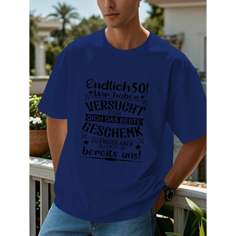 

German 50th Birthday Men's Short Sleeve T-shirt Summer T-shirt Top