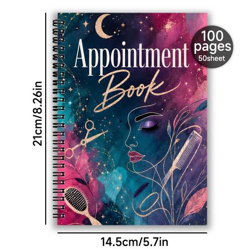 1pc spiral appointment book planner weekly 15 minute schedule organizer salon appointment book time management notebook for hair stylists lash artists estheticians spa daily service appointment scheduling
