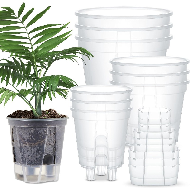 E-shop 9-teiliges automatisches Bewässerungs-Set für Zimmer- und Außenbereich, Pflanzgefäße mit tiefem Wasserbehälter und gut durchlässigen Löchern |