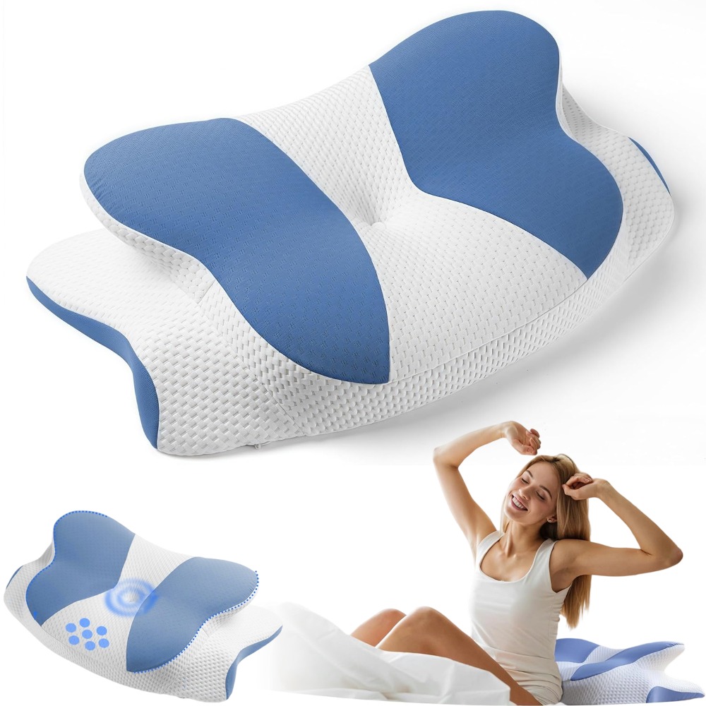 Image of A Single Ergonomic Pillow Designed For Cervical Support, Featuring Breathable And Soothing Materials, Height Options, Ideal For Stomach And Side Sleepers
