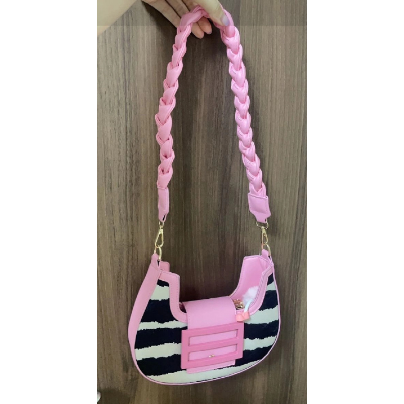 Cdiwri&kari New Niche Zebra Pattern Underarm Bag For Women Autumn Winter Single Shoulder Crescent Baguette Bag