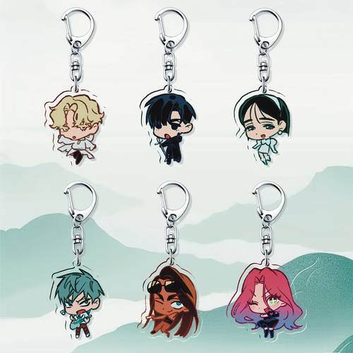2d flat anime keychain compatible for backpacks bags keys cute chibi character with d ring lobster clasp acrylic anime figure accessory 1 97 perfect gift for fans lovers 1 97 anime keyring 2d flat
