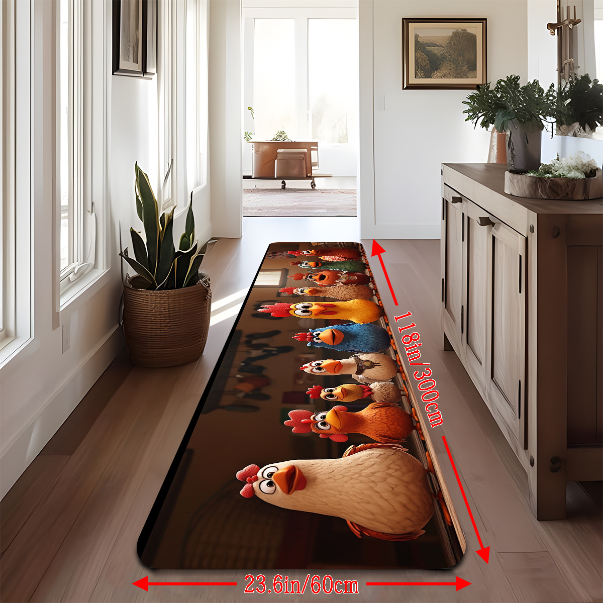 TEMU Spessore di 1.0 cm + Retro Antiscivolo - Tappeto da Corridoio con Stampa , Sfondo Multicolore Striscia, Tappetino per Bagno, Tappeto Antiscivolo