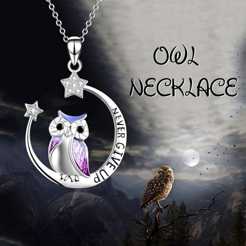 TEMU Yfn Owl Necklacei Love You Heart For Women