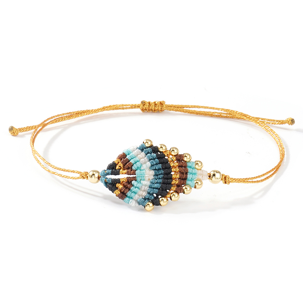 E-shop Ein farbenfrohes, handgefertigtes, gewebtes Blätterarmband im Bohemian-Stil für Damen, für lässige Urlaubsoutfits, ideal für Surfer