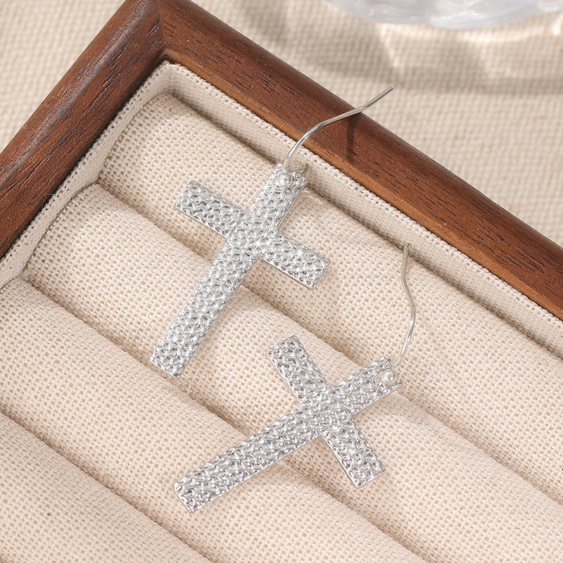 Christian Cross Dangle Earrings, Artisan Handmade