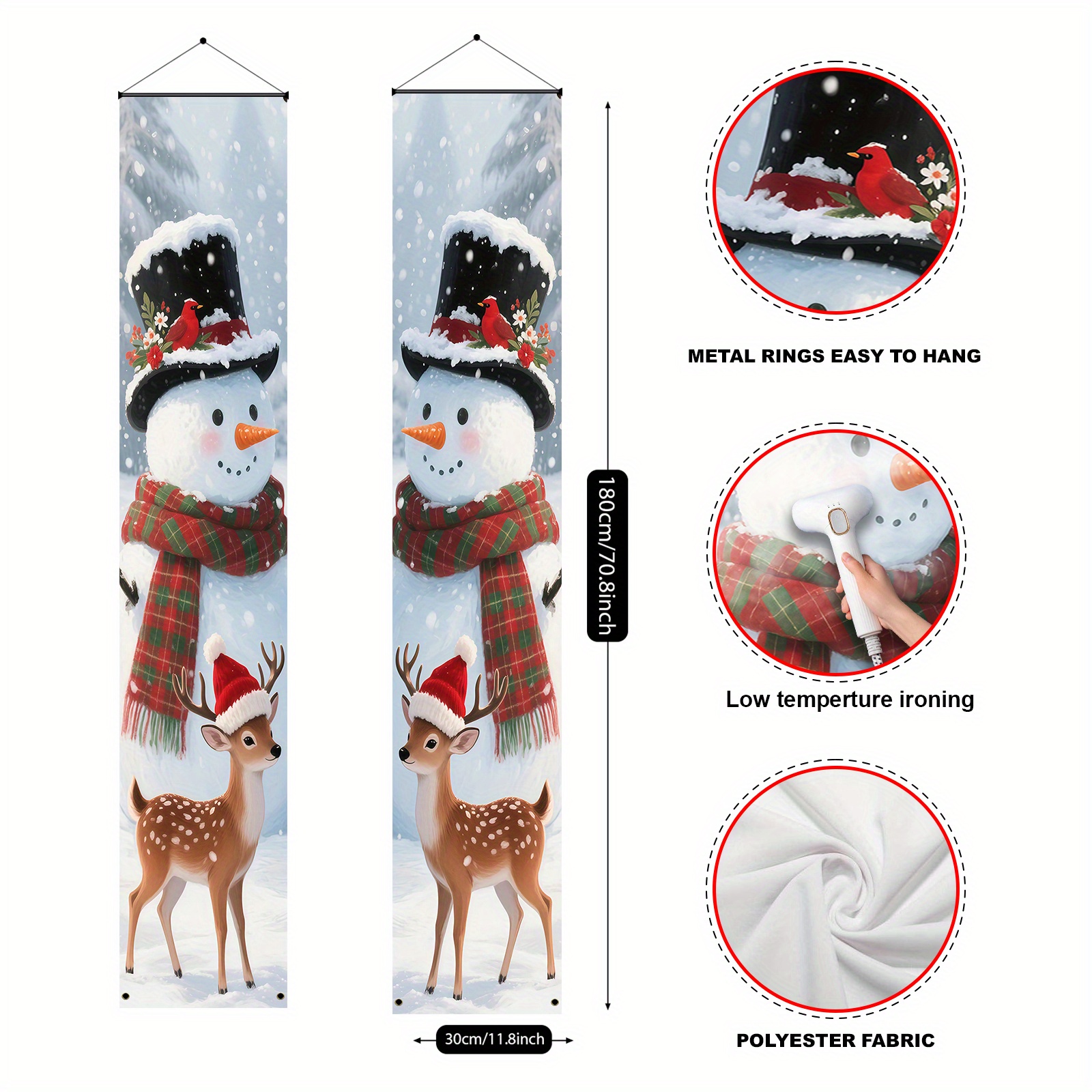 TEMU 2d Flat, 2d Flat - 2d Flat, 2d Flat - 2d Flat [party Banners, Flag/party Banners] 1 Pair (11.8 X Inches / 30 X 180 Cm), Polyester Material,
