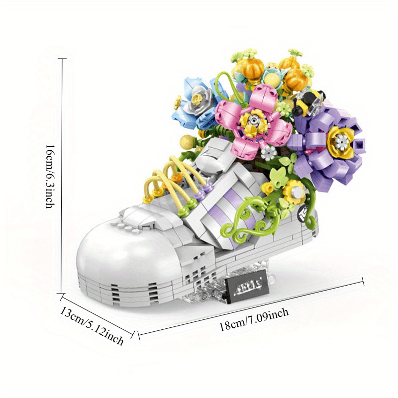 749pcs Flower Shoes Detailed Creative Building Blocks Toy Set
