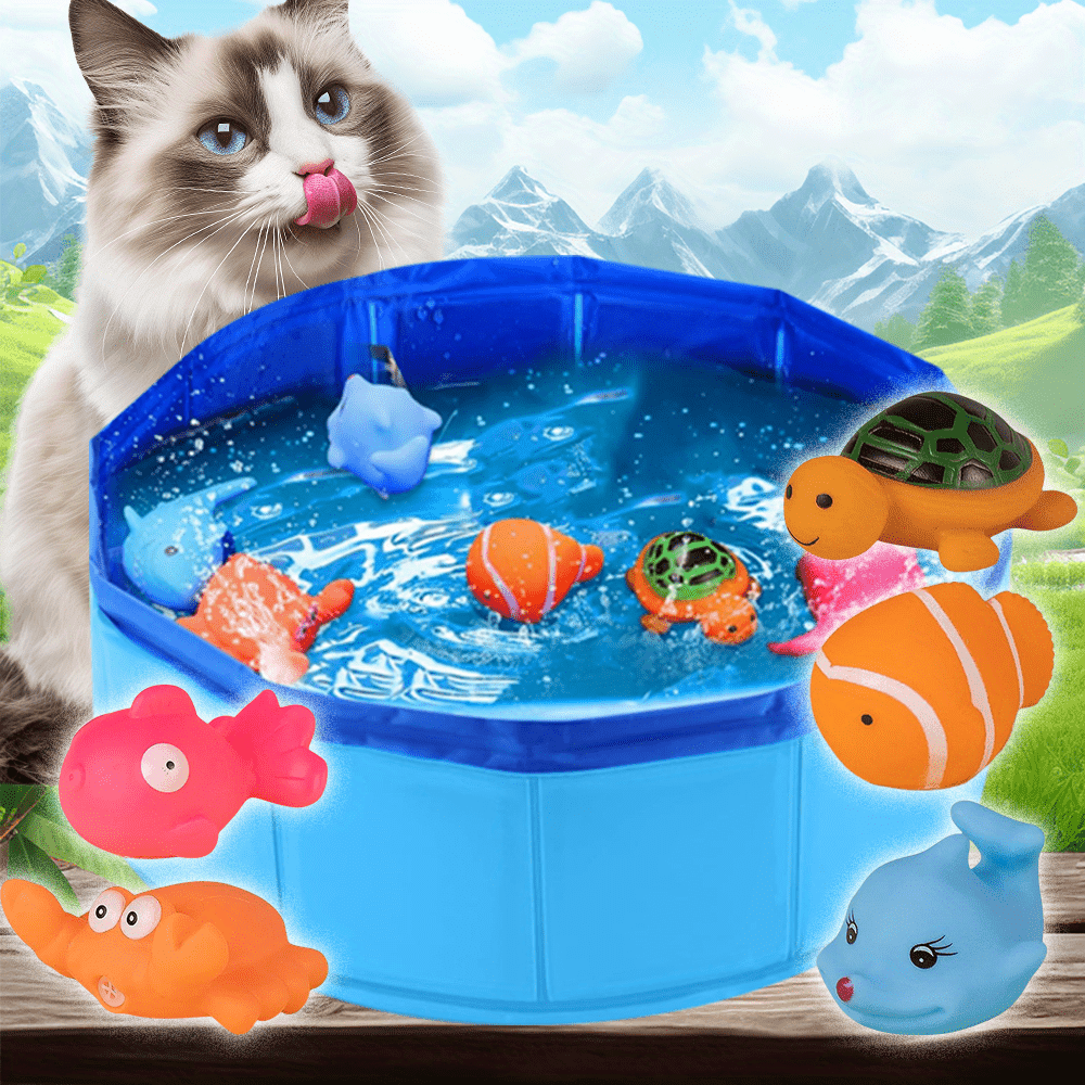 

1 Set Cat Pool Toys, Toys, Water Sensory Playmat With Fish, Portable Cat Pool Toy, Cat Toys For Bored Indoor Cats, Interactive Cat Toys For Indoor Cats For Endless Self Play