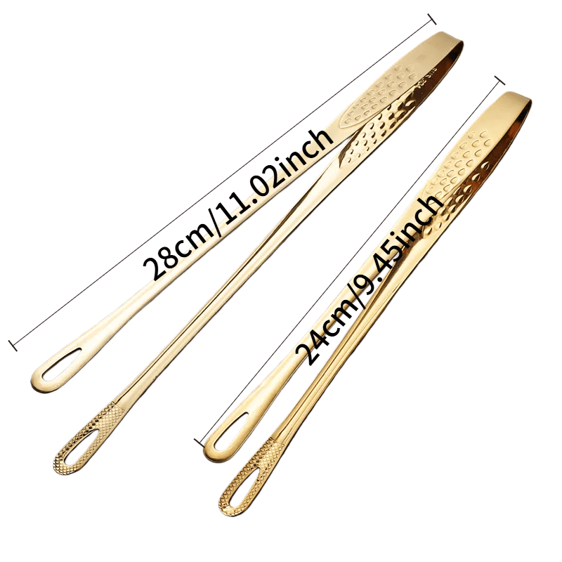 TEMU 2pcs Stainless Steel Serving Tongs- Rust-resistant, Scratch-resistant, Ideal For Bbq, Salad, Dessert, And Buffet Use- Perfect For Christmas,