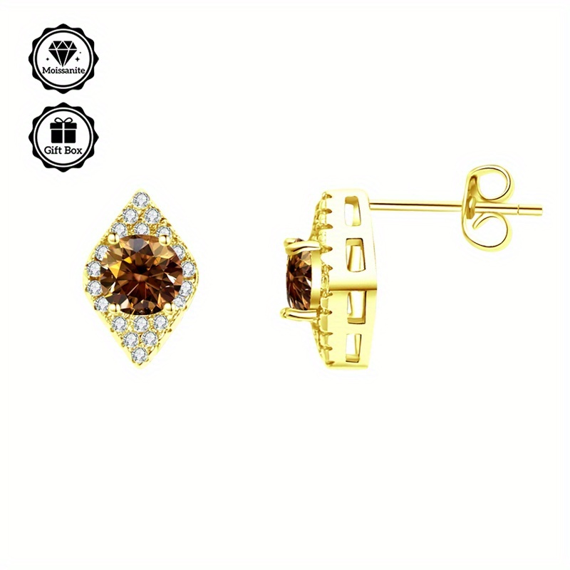 Minimalist Eye-Shaped Moissanite Stud Earrings Set