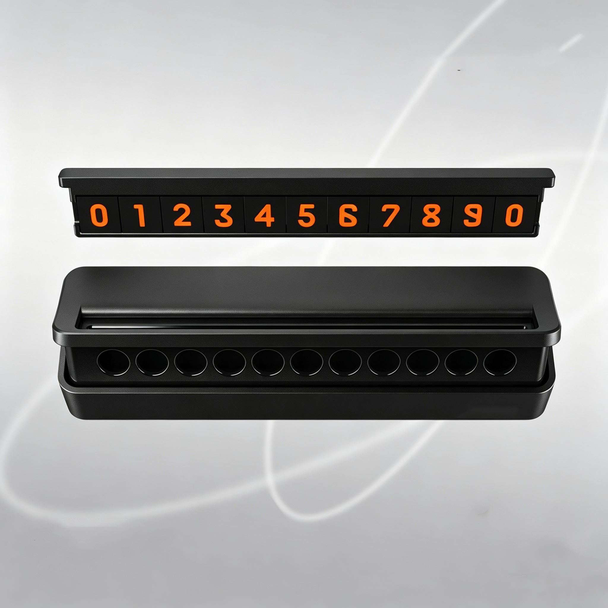 TEMU 1pc Car Temporary Parking Insert Anti-slip License Plate, Phone Plate, Indoor Decoration Accessory, Portable No-hole Parking Sign, Self-adhesive