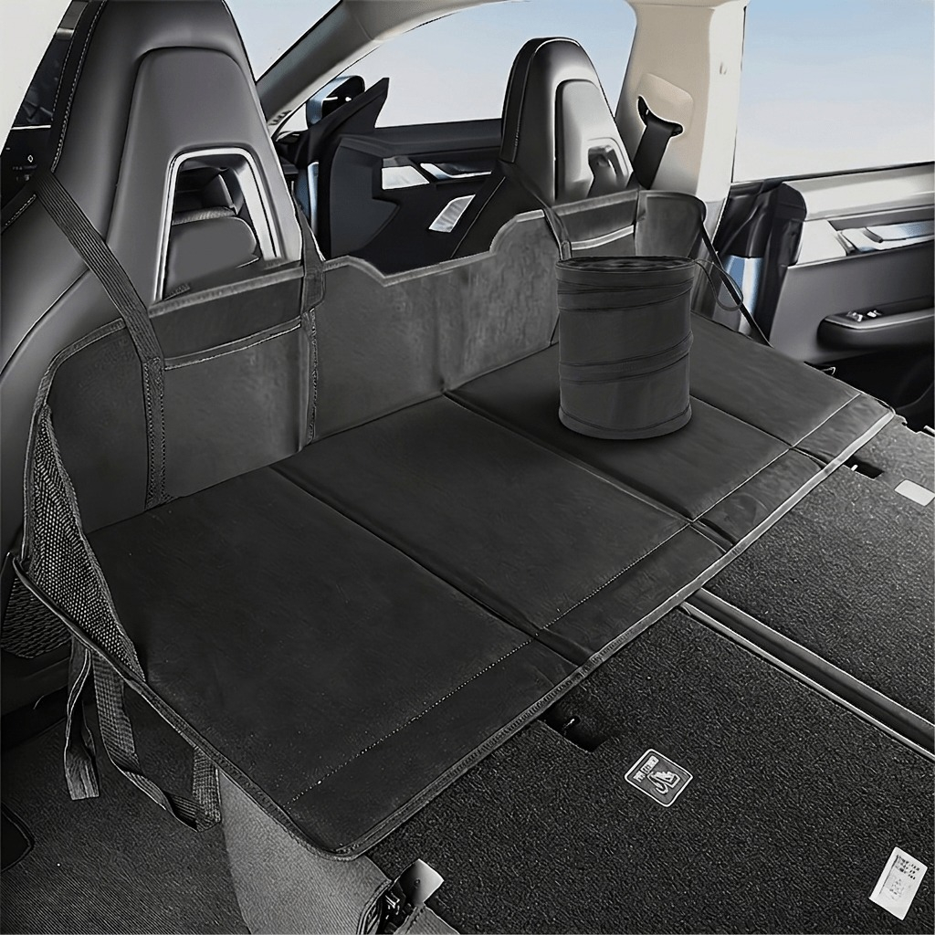 TEMU 1 Rear Seat Backrest Extension Pad   1 Car Folding Trash Can, Car Rear Seat Extension Pad, Car Camping Sleeping Bed Accessory, Suv Trunk Filler