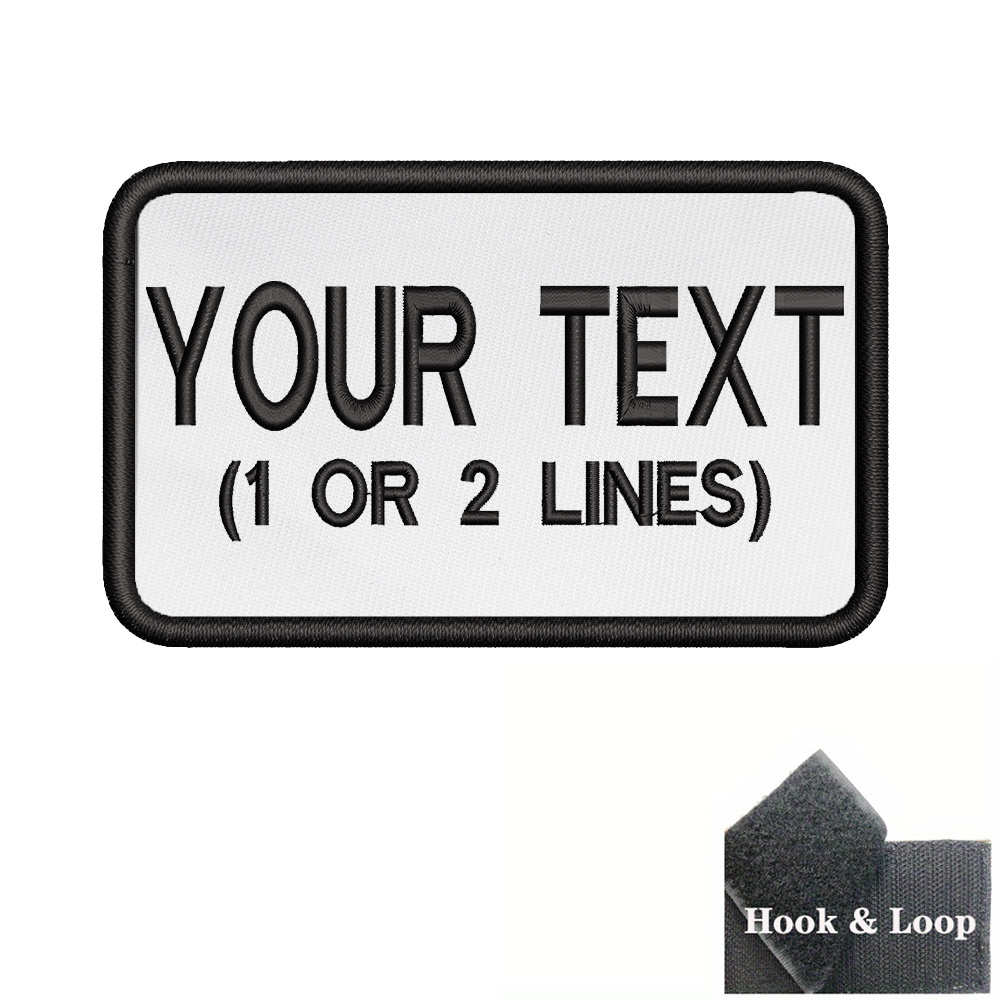 TEMU 1pc 5 X 8cm (2 X 3inch) Embroidered Custom Name Personalized Text Number Patch Rectangular Striped Badge Label Diagonal Stripe Armband With