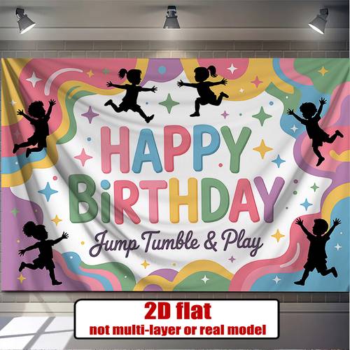 item picture 2d flat 2d flat banner 1pc gymnastics themed printing background decoration background photo props party banner decor home decor room decor wall decor party background decor party decor supplies gifts decorative background 2d flat