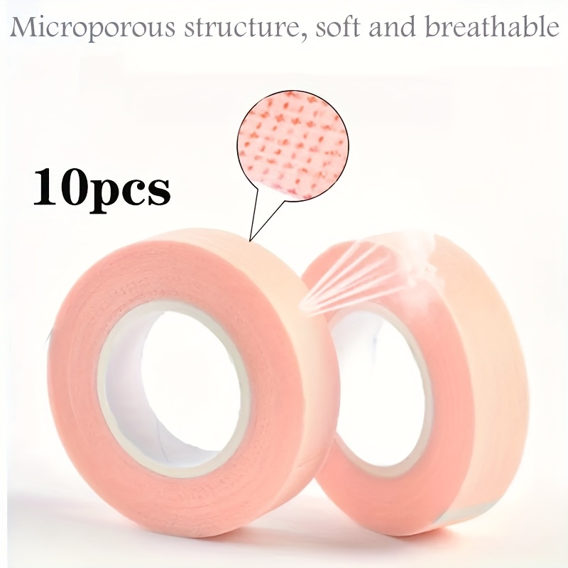 Image of 10pcs Eyelash Extension Isolation Tapes, Micro-perforated Breathable Tapes, Skin-friendly Lash Lifting And Eyelid Extension Auxiliary Tools