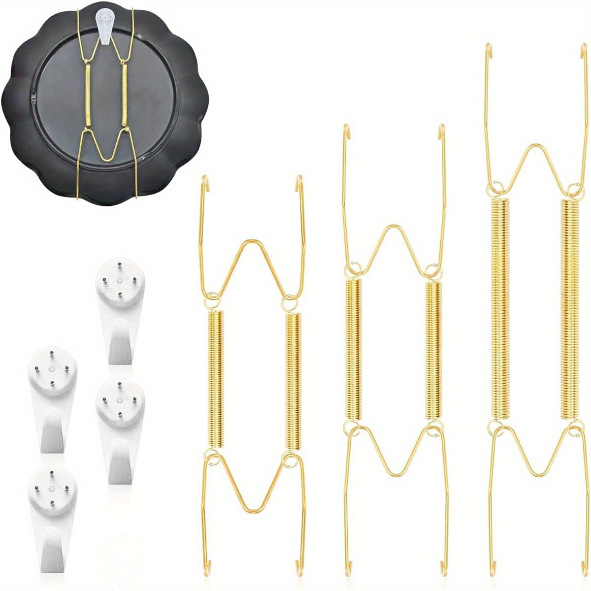 7pcs Plate Hangers For Walls, 6/8/10/12 Inch Steel Dish Display Wall