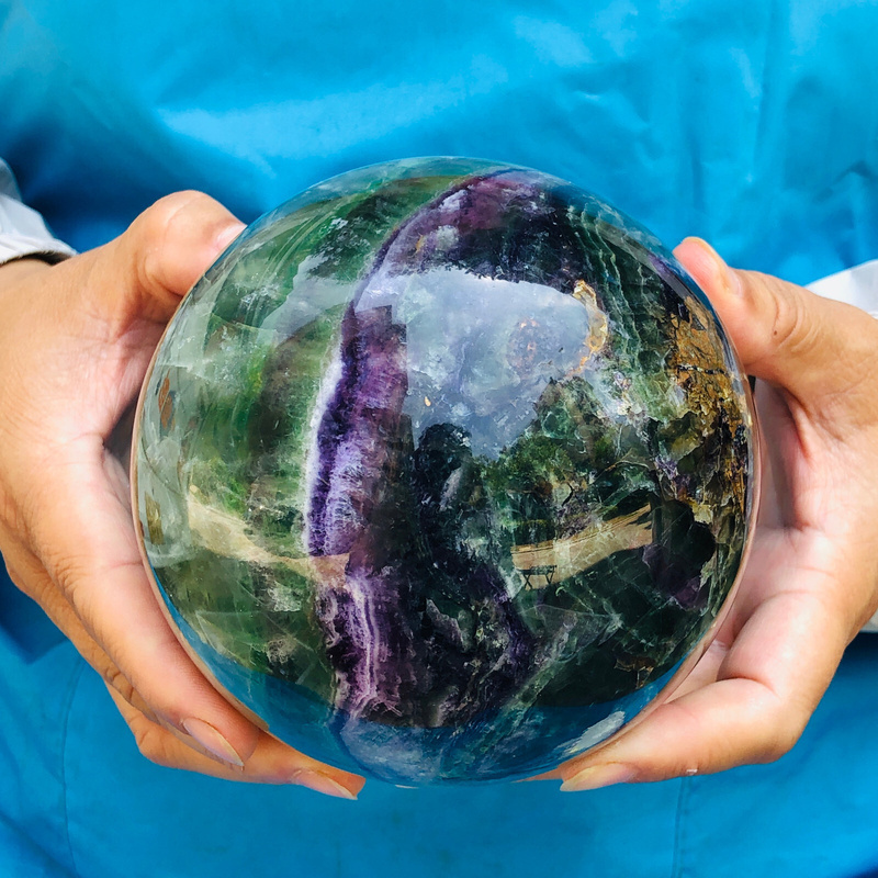TEMU A Stunning And Vibrant Fluorite Quartz Crystal Sphere For Home Decor