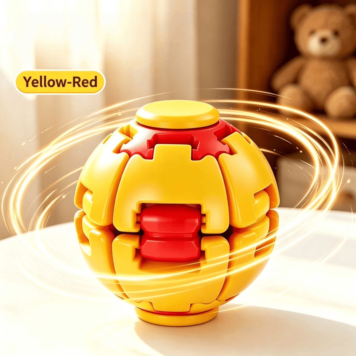 TEMU 2pcs Random Color Spin Puzzle Ball Toy, Push Button Rotating , Interactive Sensory Puzzle Game For Kids, Portable Handheld Toy For Boys Girls,