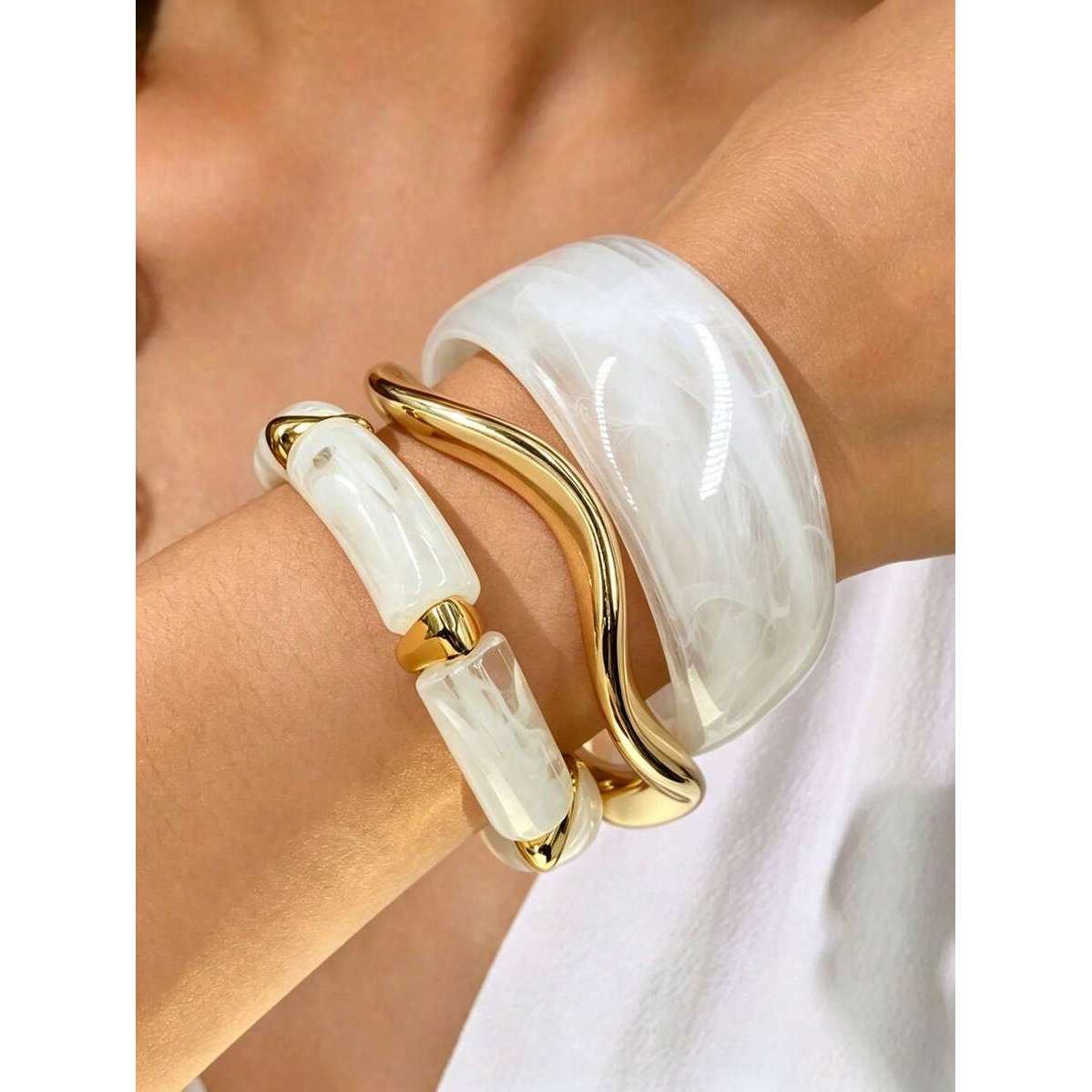 TEMU 3pcs Elegant Retro Bracelet Set, , Suitable For Banquets, Parties, And Vacation Wear