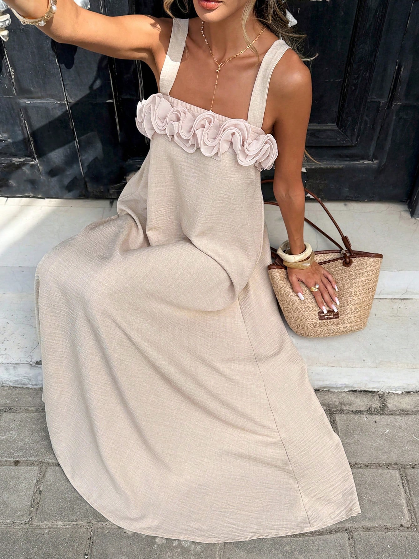 womens spring summer sleeveless camisole dress lace chest - Temu