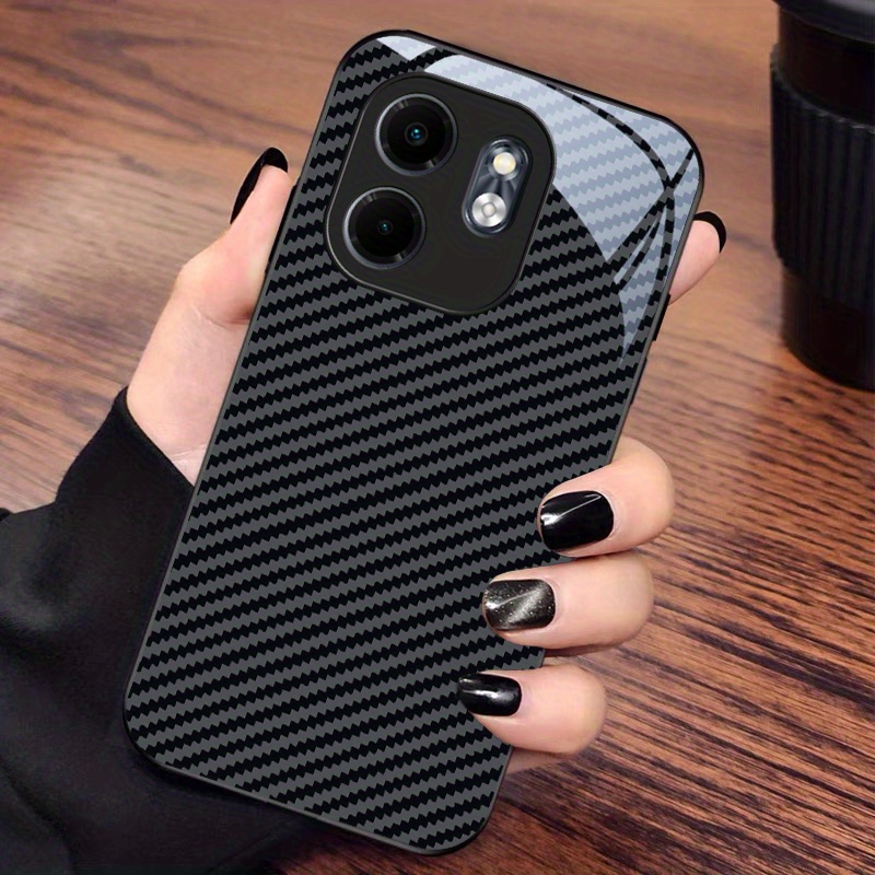TEMU For Infinix Smart 9,smart 8 Pro,smart 8,hot 40i,smart ,smart 6,hot 10 Lite,smart 5, Carbon Fibre Texture Mobile Phone Glass Case Anti-stain