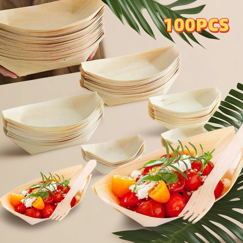 E-shop 18 cm/7,09 Zoll 50/100 Stück Lebensmittelechte Dicke Bootförmige Pommes-Fruchtschale, Ideal für -In, , Picknicks, Partys, Grillabende,