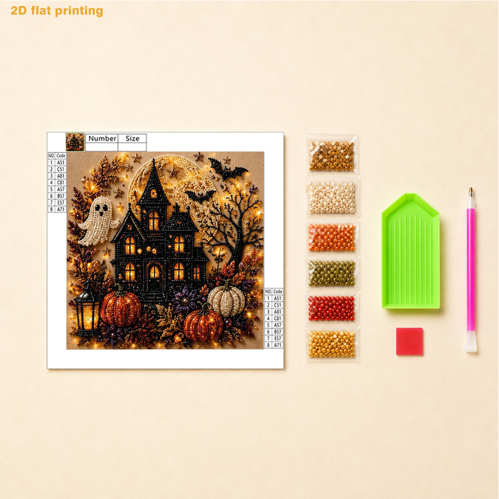 TEMU Impression 2D à plat - Motif d'Halloween, Art et Citrouille à Faire Soi-Même, Convient pour la Décoration Murale d'Automne et Main. Cadre.