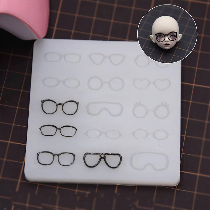 

Diy Pottery Clay Doll Eyeglass Frame Mold - Cute Silicone Craft Tool For Epoxy Resin Decorations, Fits 3cm Doll Faces