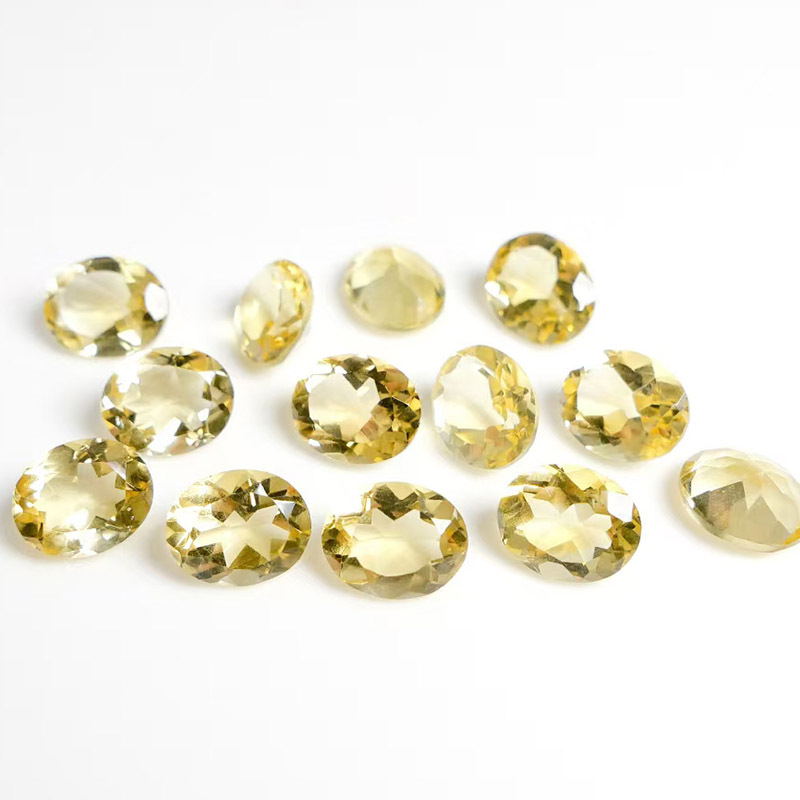 12x14mm Oval Citrine Cut Natural Yellow Crystal Faux Gemstone