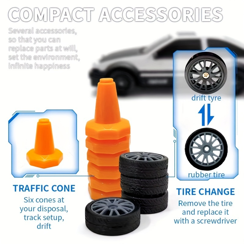 High-Speed 4WD RC Drift Racing Car with Cool Lights - Rechargeable, Multi-Color, Perfect Birthday Gift for Youngsters