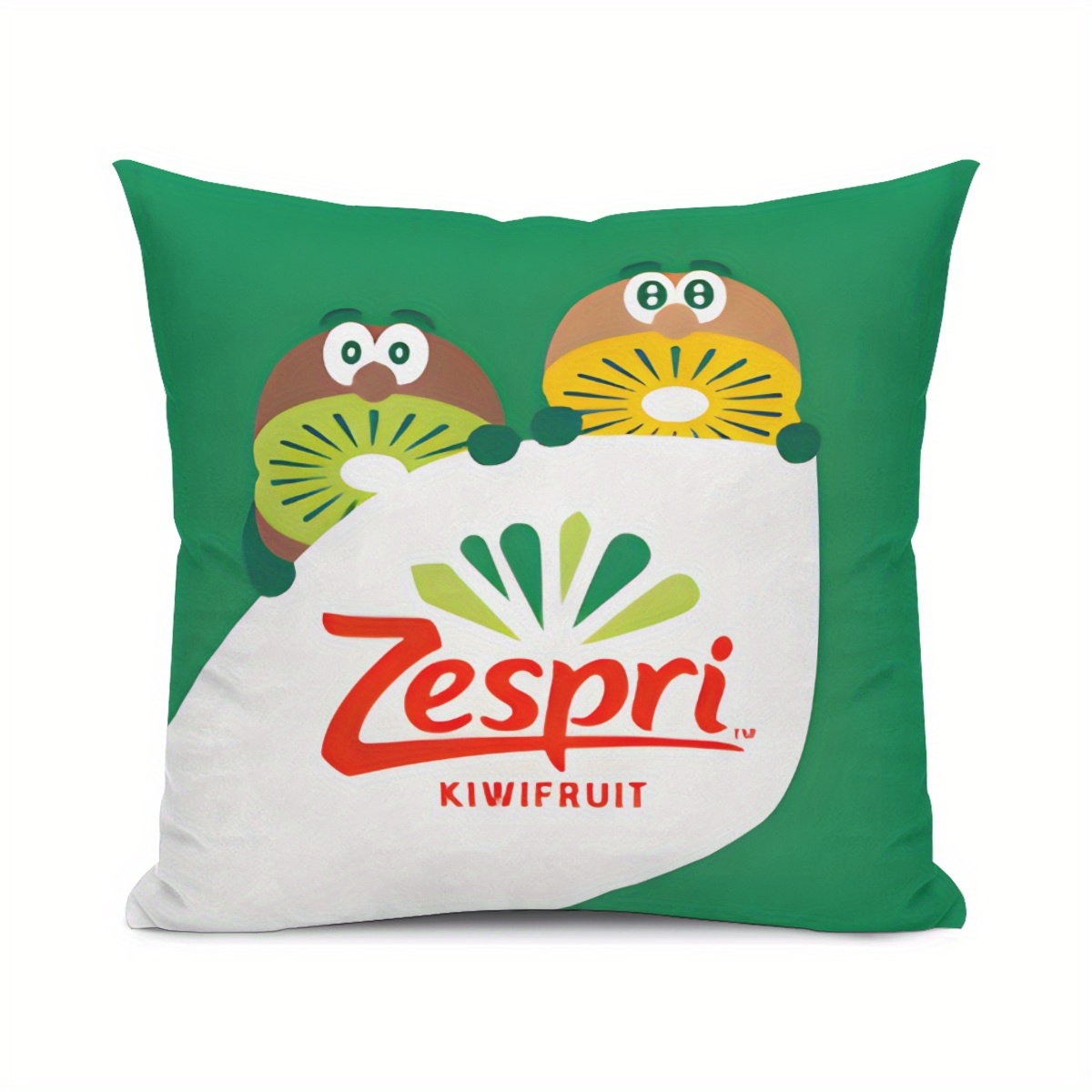 TEMU Zlienszus Kiwi Brothers Aesthetic Throw Pillow Covers - Soft Polyester, Vibrant Kiwi Print With Owl & Leaf Design, Machine Washable, Zipper
