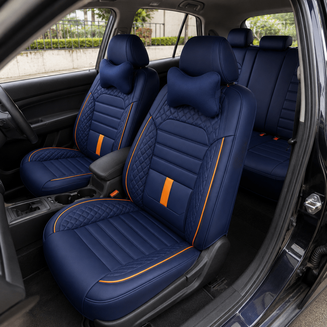TEMU Faux Leather Car Seat Covers Full Set For Most Sedans Front And Rear Seat Covers For Daily Road Trips Weekend Travel And New Car Interior Decor