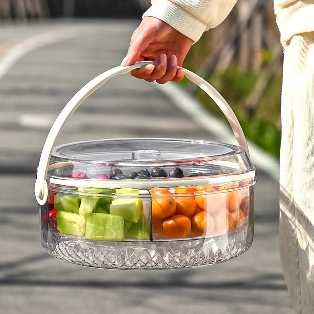 Refrigerator Snack Box With Lid And Handle, With Cooling Area - Reusable, Suitable For Storing Rv Refrigerators And Entertainment