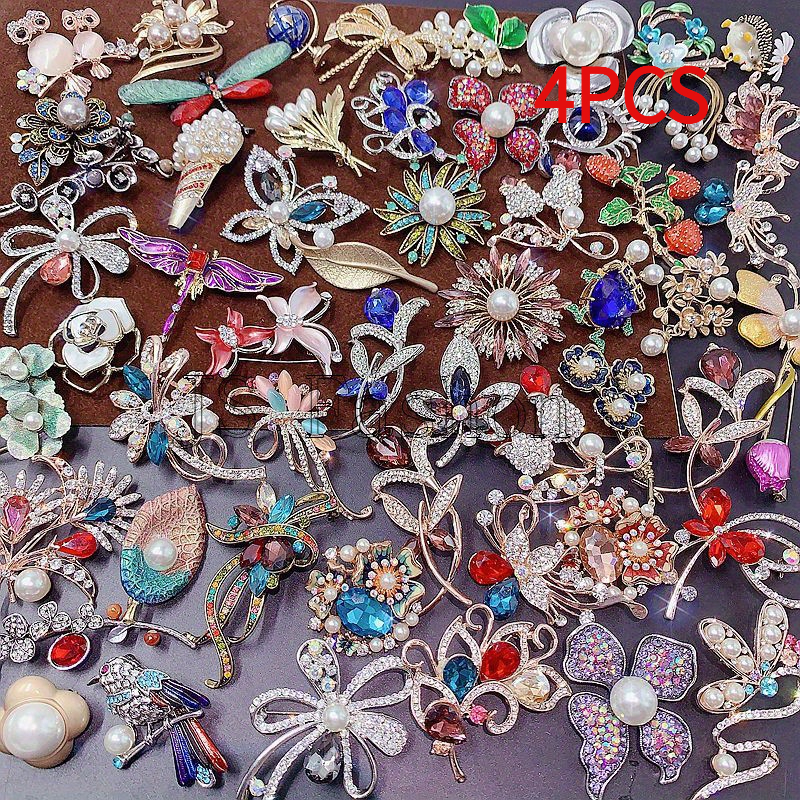 TEMU 2026 Trendy 50+ Brooch Set, Elegant Alloy Lapel Pin For Women, Fashion Suit Dress Scarf Accessory For Daily Wear Wedding Holiday Gift, Christmas