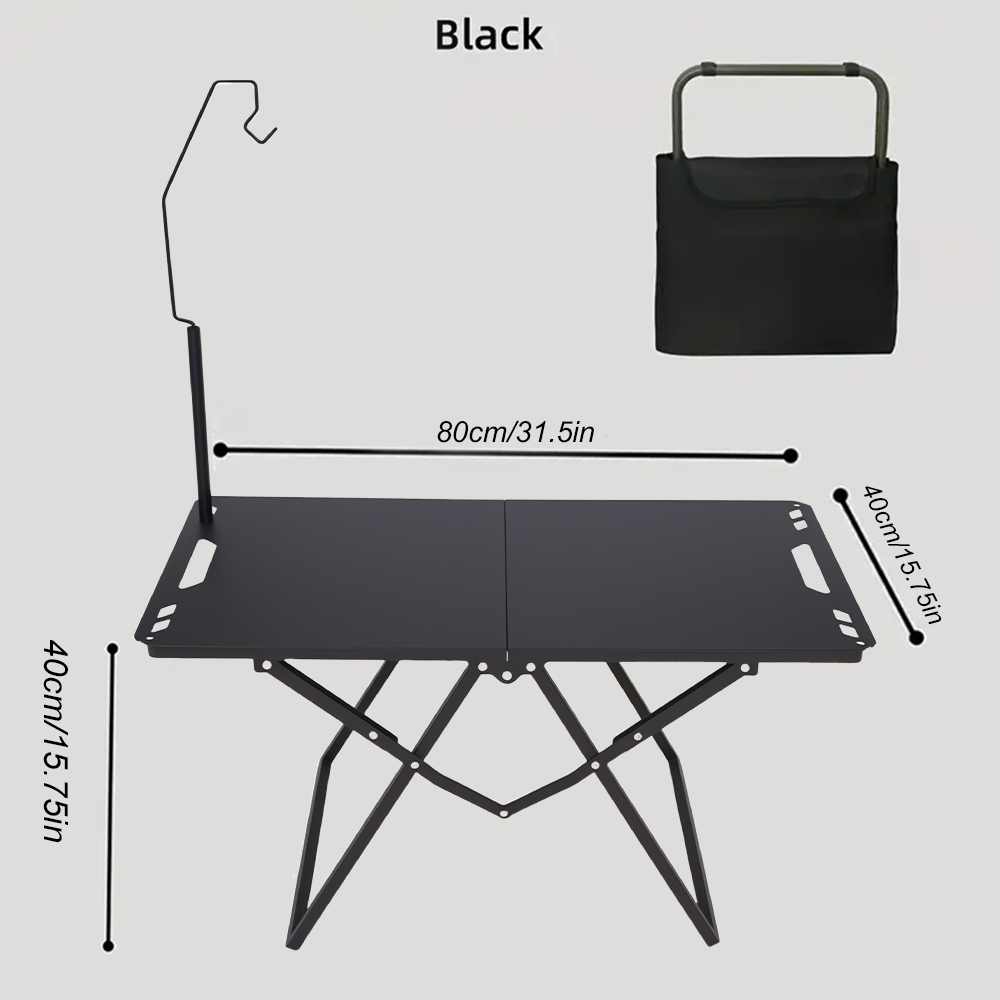 TEMU Outdoor Table Folding Table Camping Table Tactical Table, Lightweight Aluminum Alloy Picnic Table Outdoor Table And Chair Set Black - Tactical
