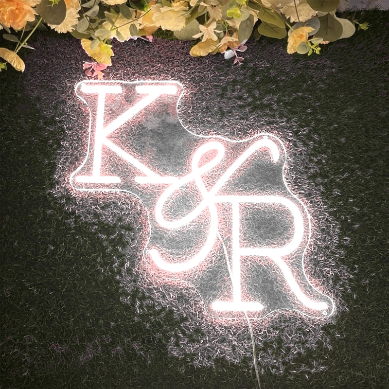 TEMU Personalized Wedding Initial Neon Sign Customization, Valentine's Day Wedding Venue Engagement Party Background Decoration Neon Sign