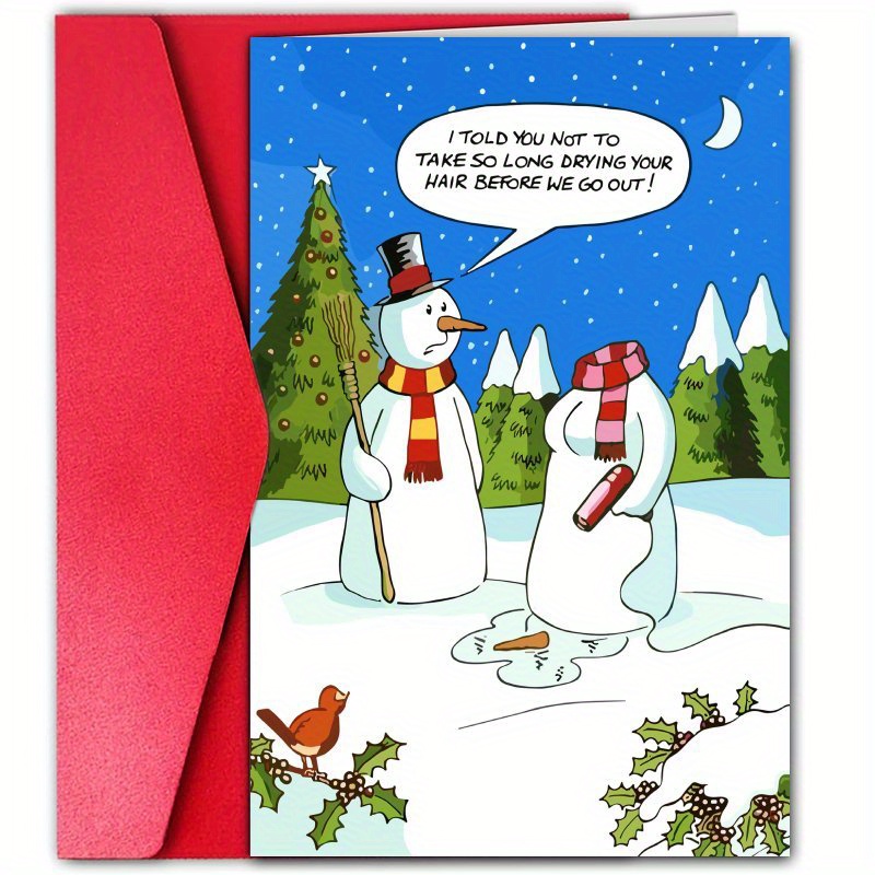 

Hilarious Snowman Christmas Card - Anyone, Family & Friends | Funny Merry Christmas Greeting With Cartoon Design | Ideal Holiday Gift, Christmas Card, Snowman, Humorous, Holiday Party