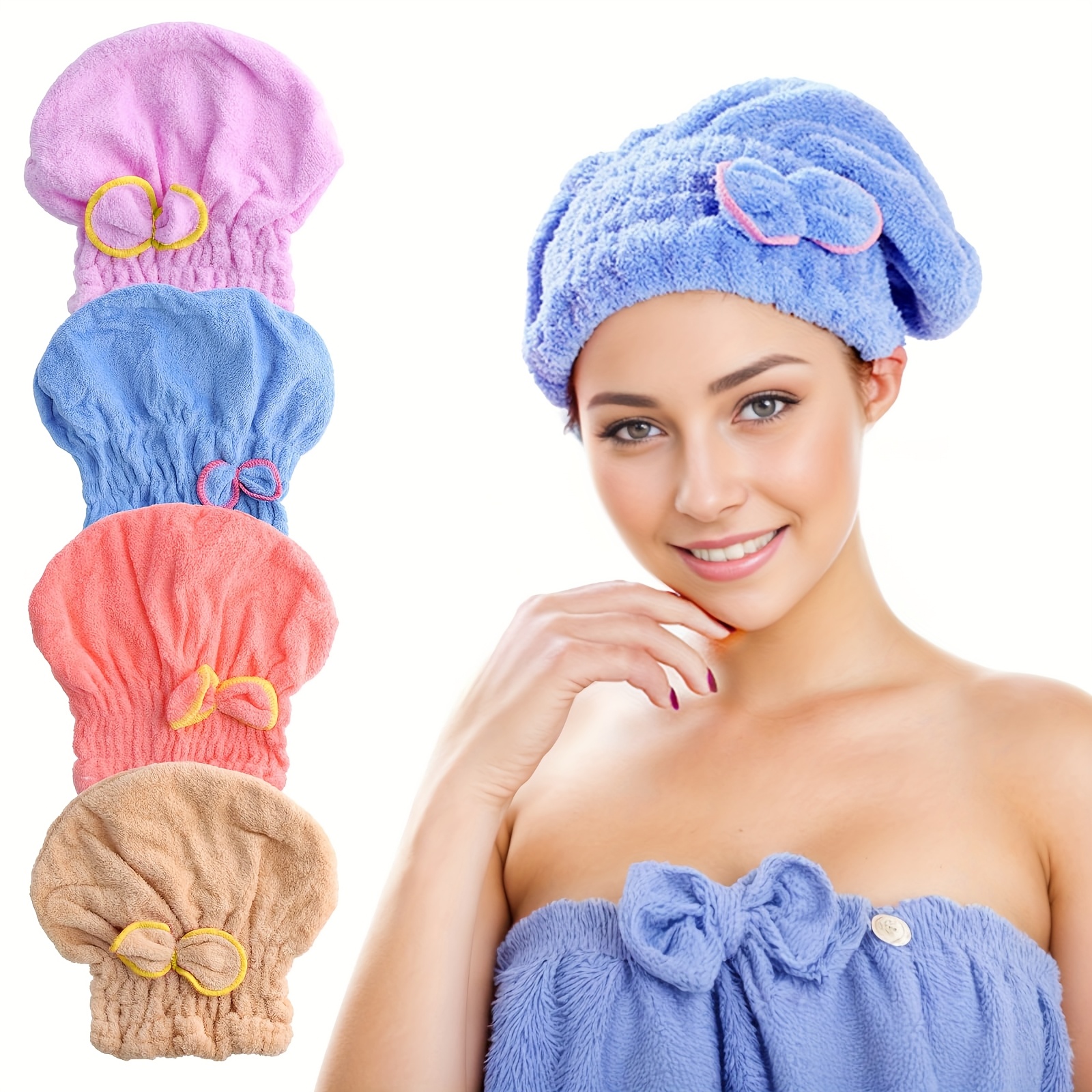 TEMU Drying Towels, Hair Towel Wrap, Quick Dry Hair Beach Bath , Suitable Wet Hair, Curly Hair, Long Hair, Thick Hair