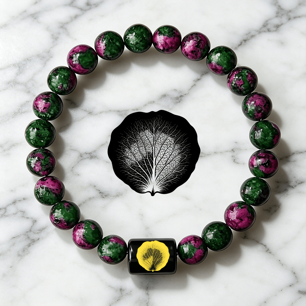 Beaded Bracelet with Leaf Pattern, Boho Style